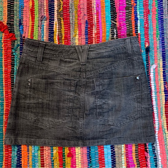 Rachel Roy washed black denim studded mini skirt . - Picture 4 of 5